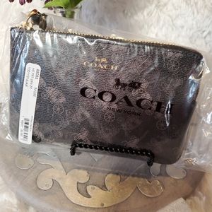 Coach Corner Zip Wristlet Horse and Carriage